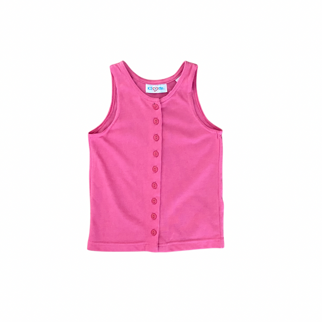 Vintage Pink Button Tank 4T