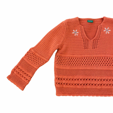 Load image into Gallery viewer, Vintage Orange Crochet Top 4T

