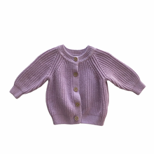 Load image into Gallery viewer, Ribbed Lilac Cardigan 6M
