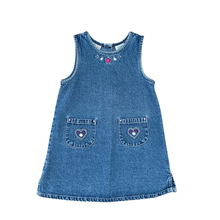 Load image into Gallery viewer, Vintage Bejeweled Denim Dress 4T

