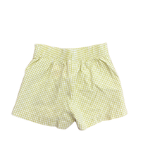 Load image into Gallery viewer, Vintage Gingham Chartreuse Shorts 2/3T
