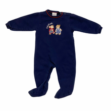 Load image into Gallery viewer, Navy Bear Footed Fleece One Piece 24M
