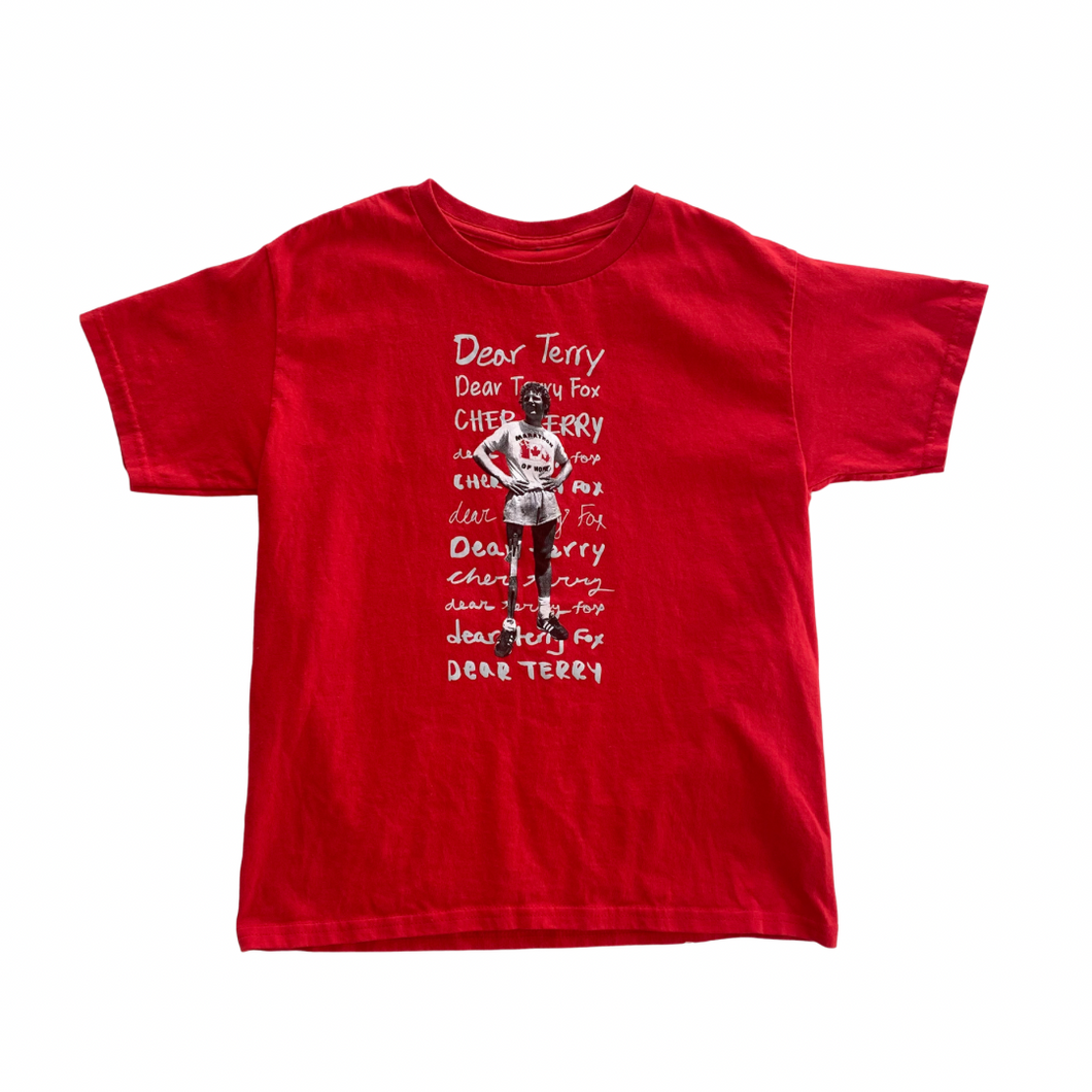 Red Terry Fox Tee 8Y