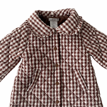Load image into Gallery viewer, Quilted Brown Gingham Jacket 18M
