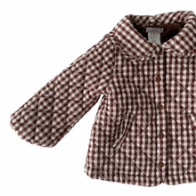 Load image into Gallery viewer, Quilted Brown Gingham Jacket 18M
