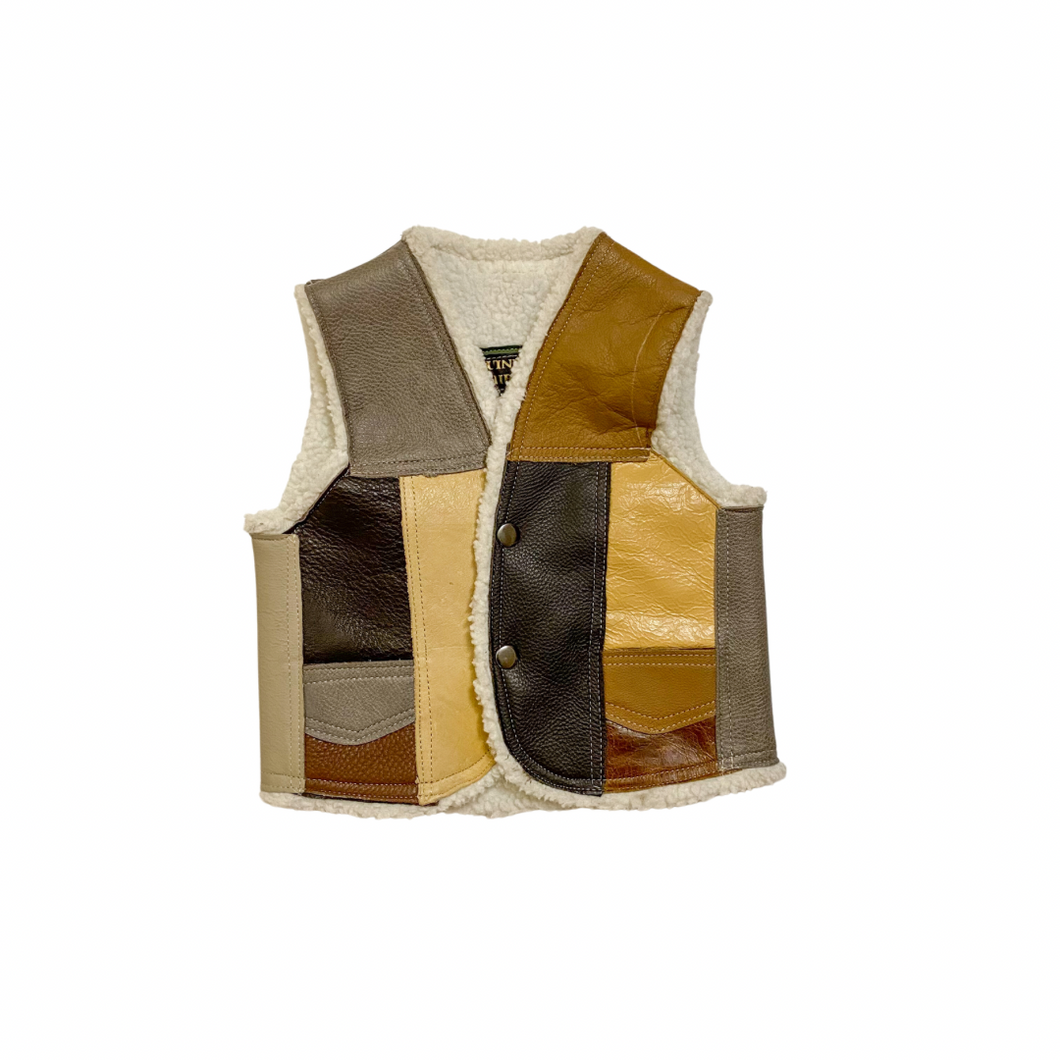 Patchwork Leather Vest 3T