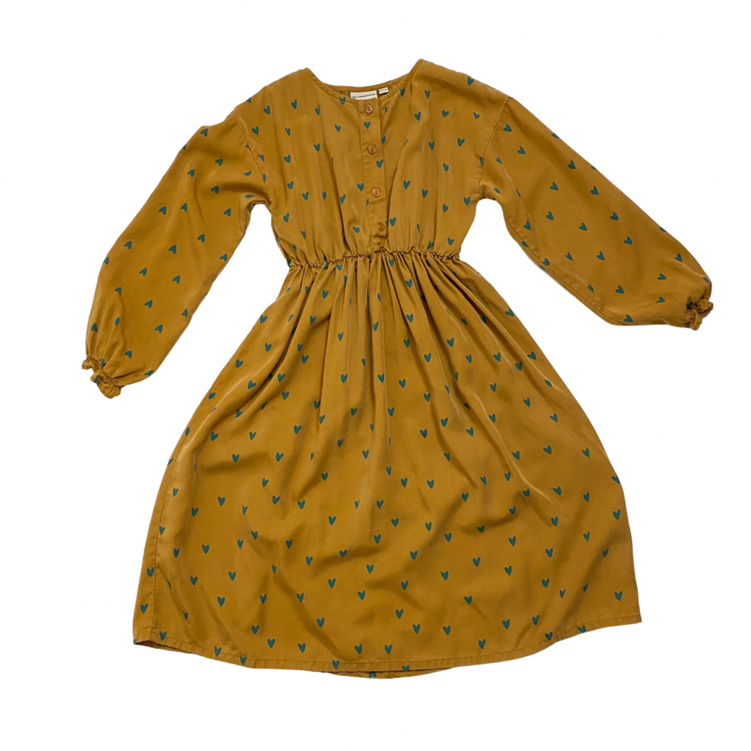 Mustard Heart Dress 10/11Y