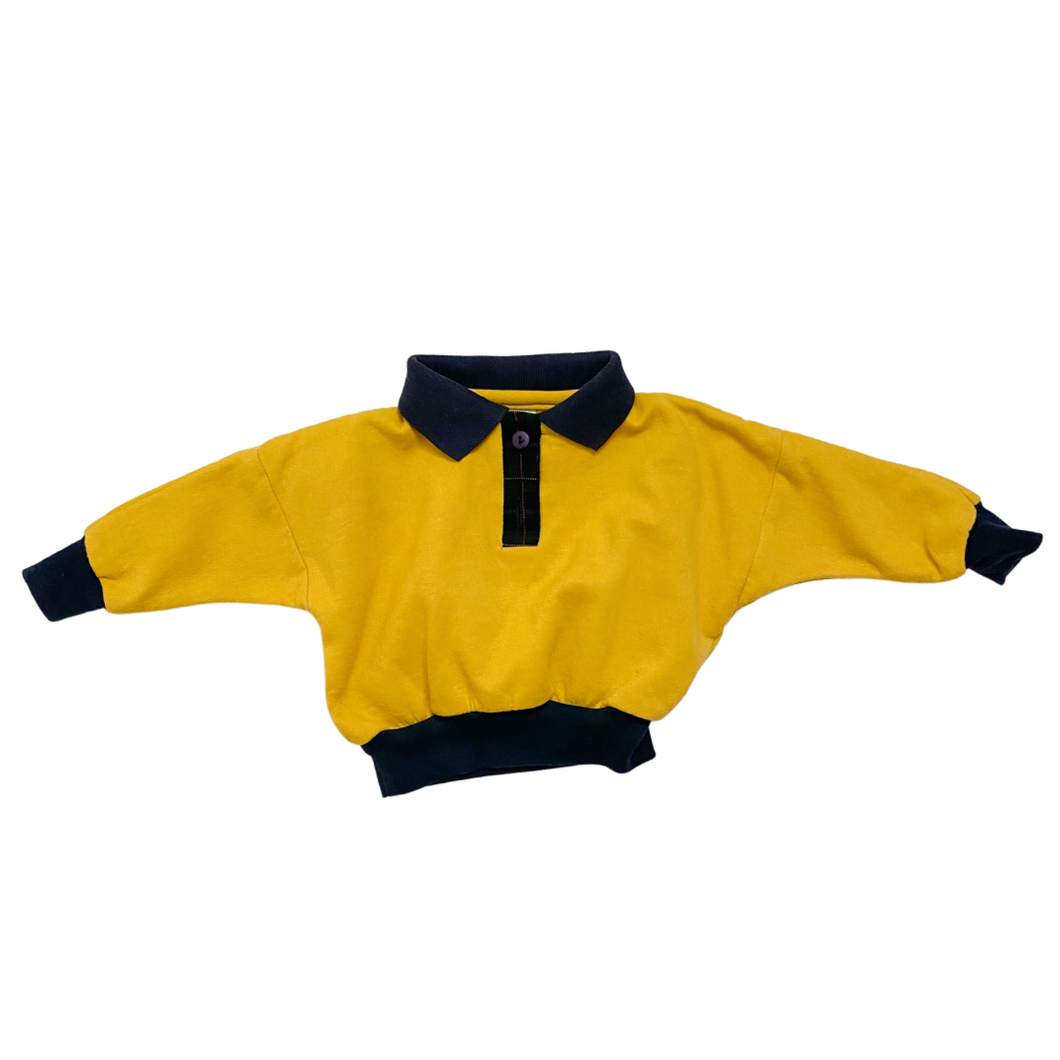 Yellow Button Up Sweatshirt 12M