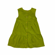 Load image into Gallery viewer, Green Poplin Tiered Dress 5/6Y
