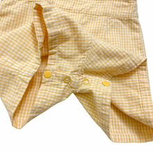 Load image into Gallery viewer, Vintage Gingham Daisy Overalls 12M
