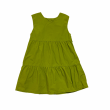 Load image into Gallery viewer, Green Poplin Tiered Dress 5/6Y
