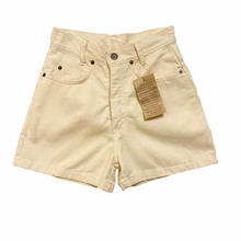 Load image into Gallery viewer, Vintage High Waisted Cream Denim Shorts 12Y
