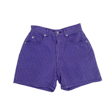 Load image into Gallery viewer, Vintage Purple Plaid Denim Shorts 8Y
