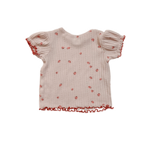 Load image into Gallery viewer, Puff Sleeve Strawberry Tee 9/12M
