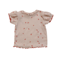 Load image into Gallery viewer, Puff Sleeve Strawberry Tee 9/12M
