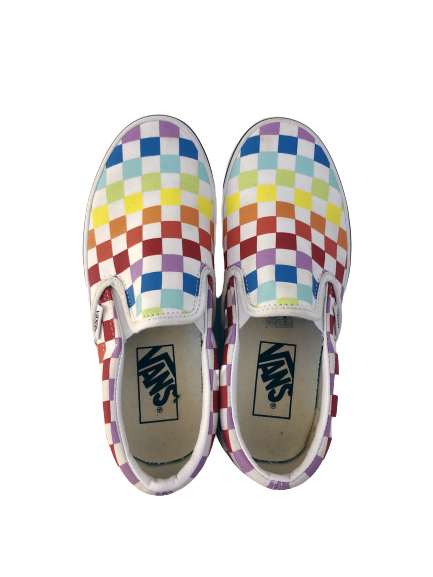 Vans Rainbow Checkerboard Slides Size 3.5