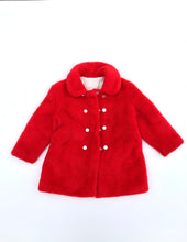 Load image into Gallery viewer, Vintage 60’s Red Teddy Bear Coat 7/8Y
