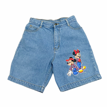 Load image into Gallery viewer, Vintage Mickey Minnie High Waisted Denim Shorts 12Y
