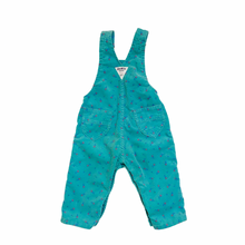 Load image into Gallery viewer, Green Floral Corduroy Overalls 24M
