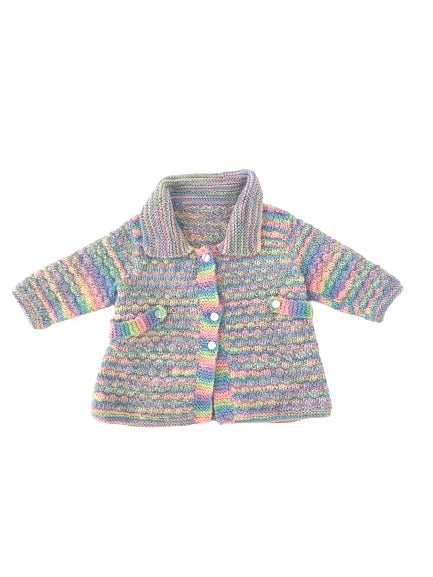 Vintage Rainbow Knit Cardigan 12/18M