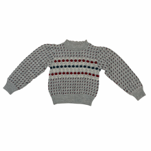 Load image into Gallery viewer, Gray Scallop Hem Knit Sweater 3T
