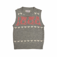 Load image into Gallery viewer, Gray Knit Teddy Bear Vest 8Y
