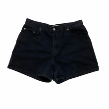 Load image into Gallery viewer, Vintage High Rise Black Denim Shorts W31&quot;
